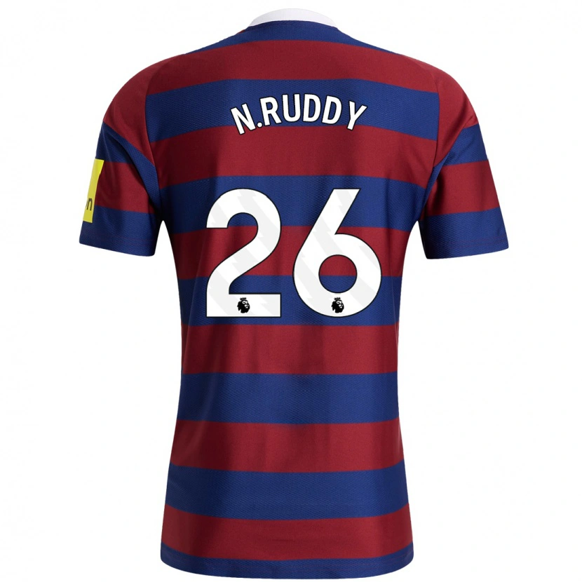 Danxen Mænd John Ruddy #26 Bordeaux Marineblå Udebane Spillertrøjer 2024/25 Trøje T-Shirt