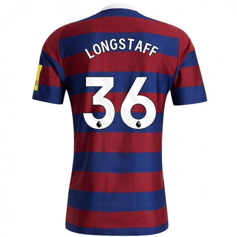 Danxen Mænd Sean Longstaff #36 Bordeaux Marineblå Udebane Spillertrøjer 2024/25 Trøje T-Shirt