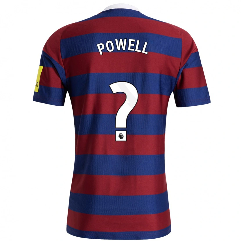 Danxen Mænd Harry Powell #0 Bordeaux Marineblå Udebane Spillertrøjer 2024/25 Trøje T-Shirt