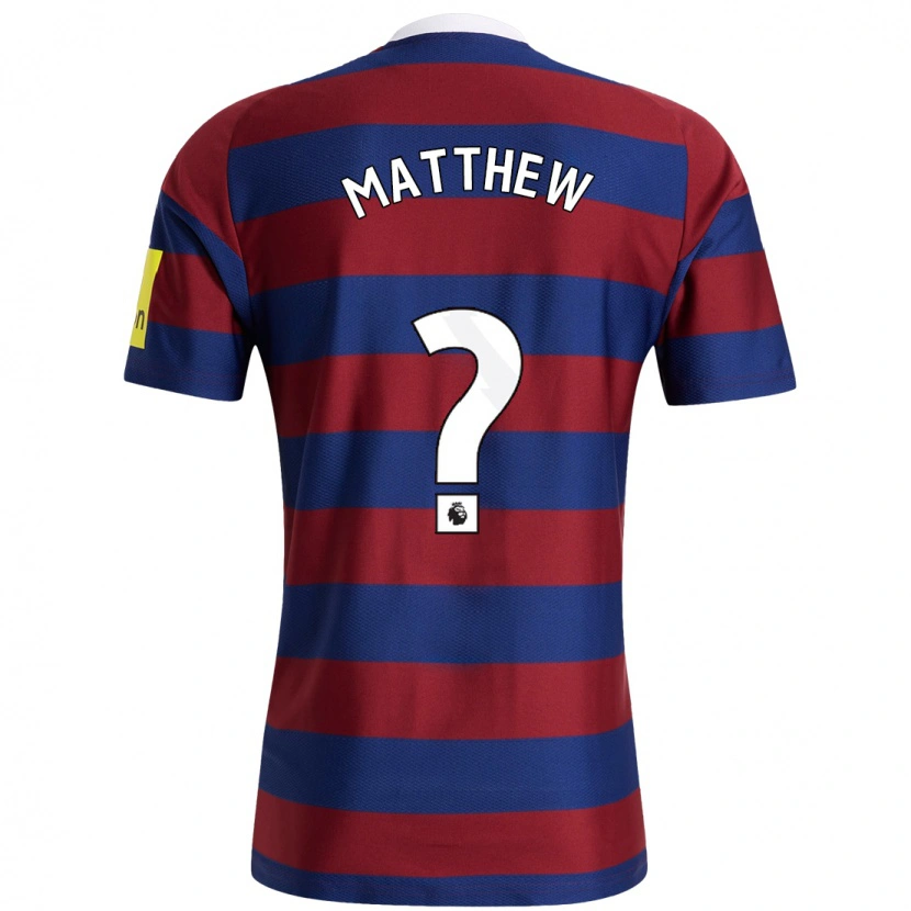 Danxen Mænd Matthew Taylor #0 Bordeaux Marineblå Udebane Spillertrøjer 2024/25 Trøje T-Shirt