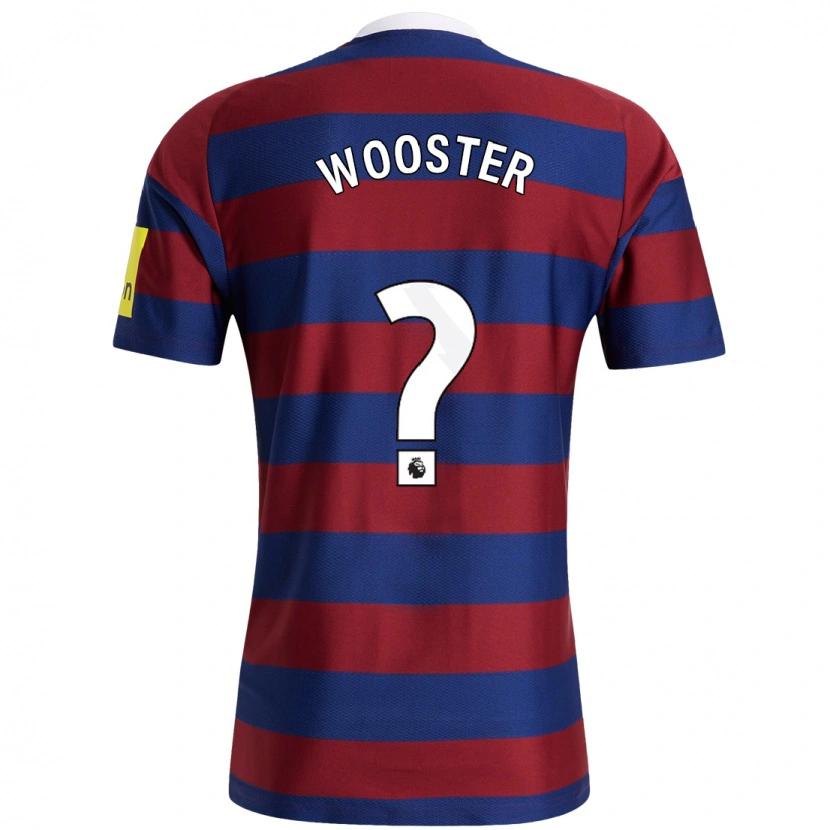 Danxen Mænd Kacey Wooster #0 Bordeaux Marineblå Udebane Spillertrøjer 2024/25 Trøje T-Shirt