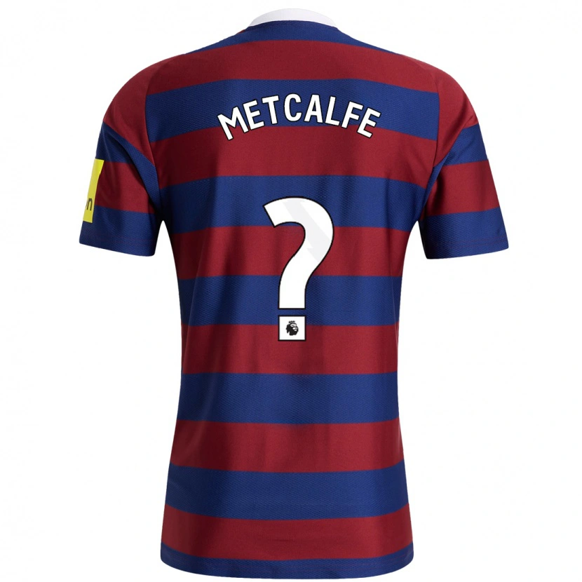 Danxen Mænd Craig Metcalfe #0 Bordeaux Marineblå Udebane Spillertrøjer 2024/25 Trøje T-Shirt