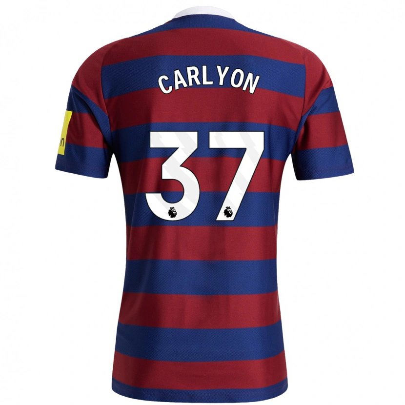Danxen Mænd Nathan Carlyon #37 Bordeaux Marineblå Udebane Spillertrøjer 2024/25 Trøje T-Shirt