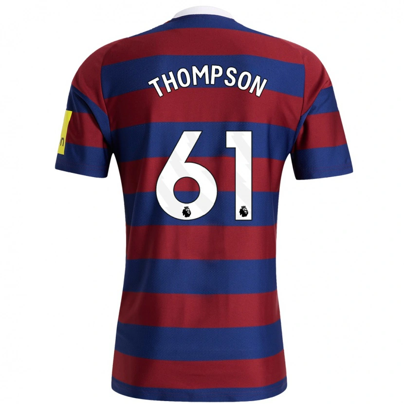 Danxen Mænd Max Thompson #61 Bordeaux Marineblå Udebane Spillertrøjer 2024/25 Trøje T-Shirt