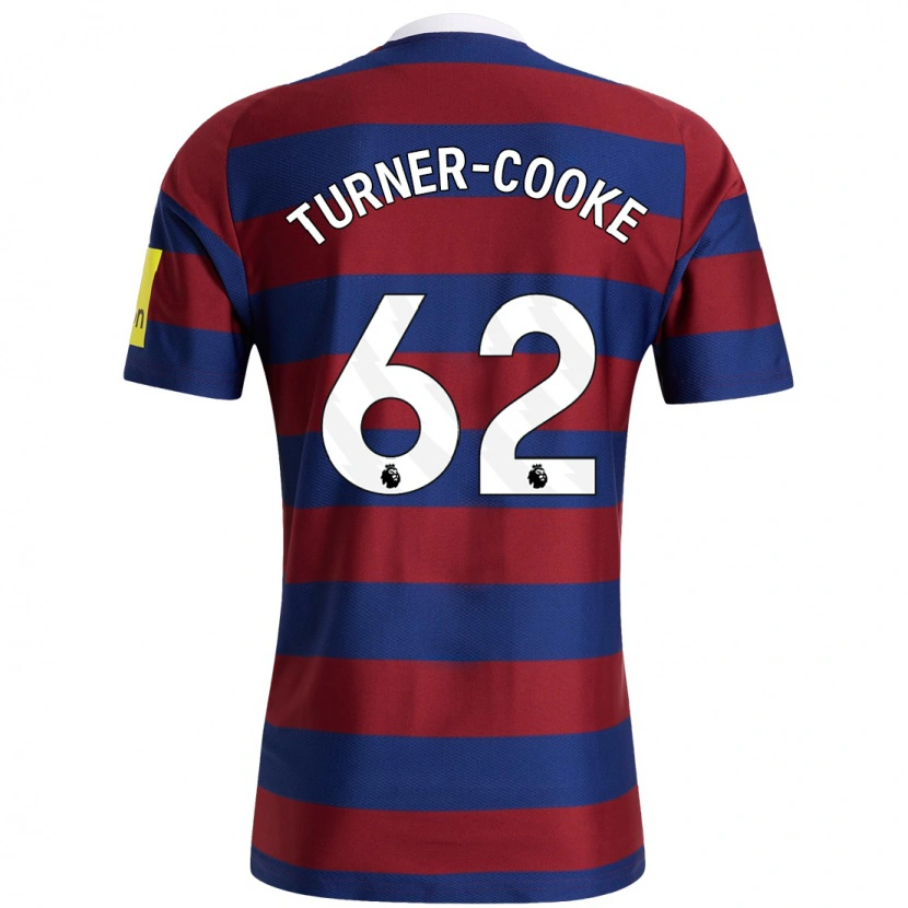 Danxen Mænd Jay Turner-Cooke #62 Bordeaux Marineblå Udebane Spillertrøjer 2024/25 Trøje T-Shirt