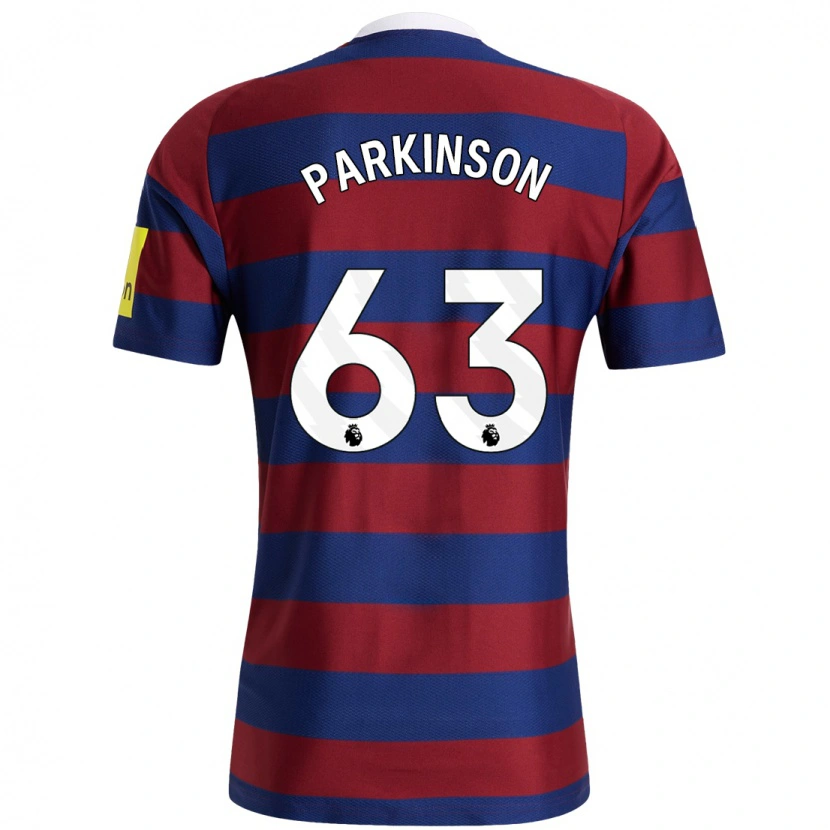 Danxen Mænd Ben Parkinson #63 Bordeaux Marineblå Udebane Spillertrøjer 2024/25 Trøje T-Shirt