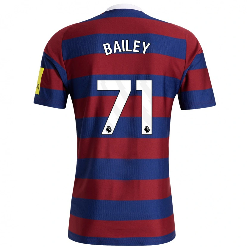 Danxen Mænd Scott Bailey #71 Bordeaux Marineblå Udebane Spillertrøjer 2024/25 Trøje T-Shirt