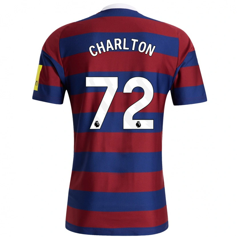 Danxen Mænd Dylan Charlton #72 Bordeaux Marineblå Udebane Spillertrøjer 2024/25 Trøje T-Shirt