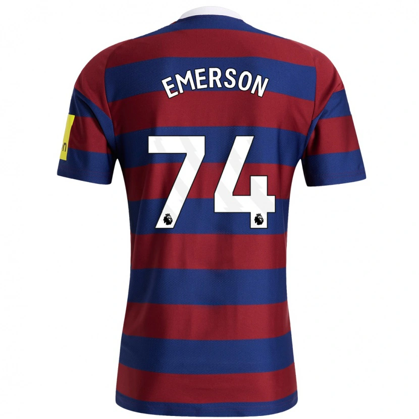 Danxen Mænd Johnny Emerson #74 Bordeaux Marineblå Udebane Spillertrøjer 2024/25 Trøje T-Shirt
