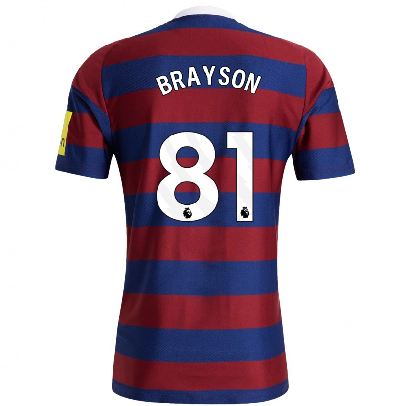 Danxen Mænd Joe Brayson #81 Bordeaux Marineblå Udebane Spillertrøjer 2024/25 Trøje T-Shirt