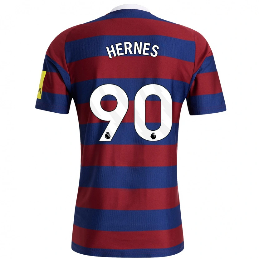 Danxen Mænd Travis Hernes #90 Bordeaux Marineblå Udebane Spillertrøjer 2024/25 Trøje T-Shirt