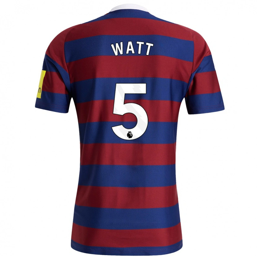Danxen Mænd Olivia Watt #5 Bordeaux Marineblå Udebane Spillertrøjer 2024/25 Trøje T-Shirt