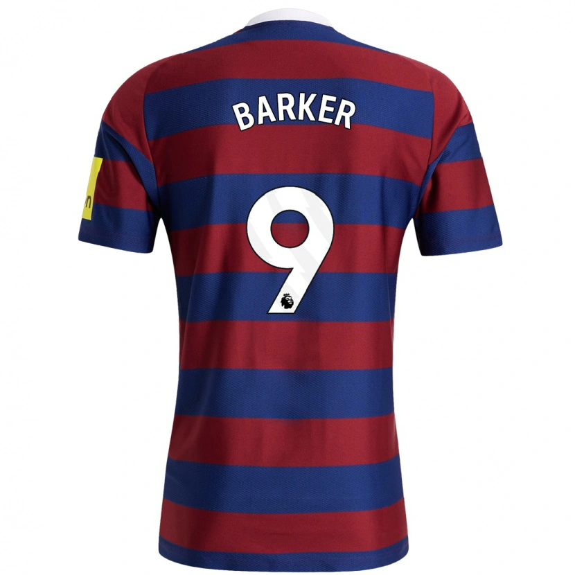 Danxen Mænd Katie Barker #9 Bordeaux Marineblå Udebane Spillertrøjer 2024/25 Trøje T-Shirt
