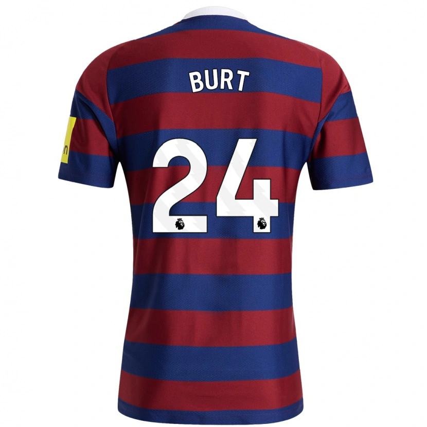 Danxen Mænd Daisy Burt #24 Bordeaux Marineblå Udebane Spillertrøjer 2024/25 Trøje T-Shirt