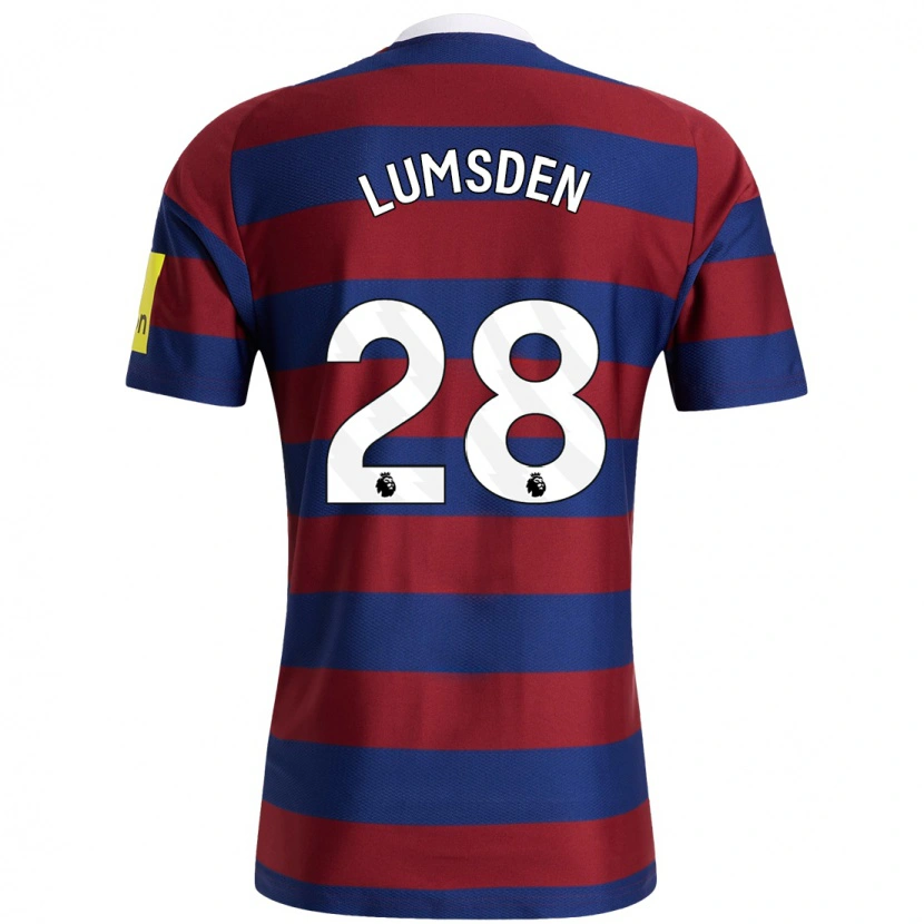Danxen Mænd Beth Lumsden #28 Bordeaux Marineblå Udebane Spillertrøjer 2024/25 Trøje T-Shirt