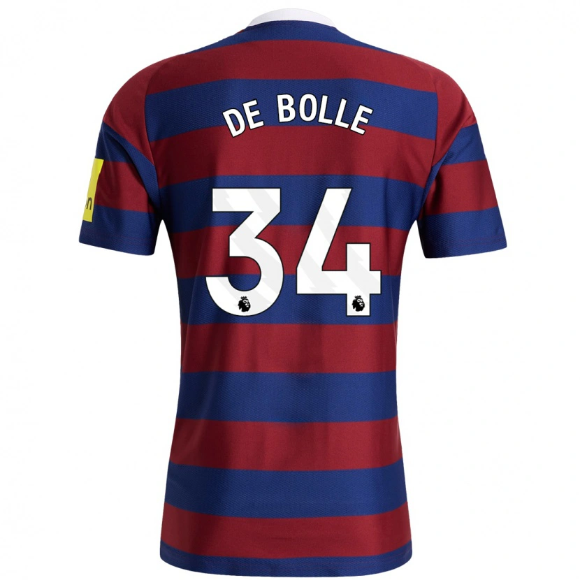 Danxen Mænd Lucas De Bolle #34 Bordeaux Marineblå Udebane Spillertrøjer 2024/25 Trøje T-Shirt