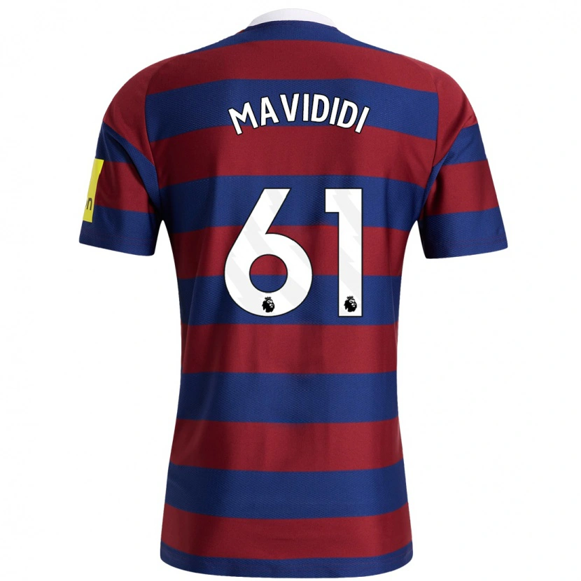 Danxen Mænd Shaun Mavididi #61 Bordeaux Marineblå Udebane Spillertrøjer 2024/25 Trøje T-Shirt