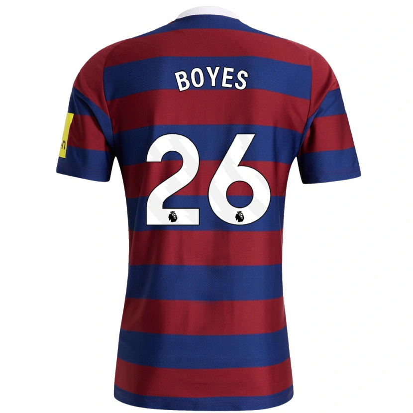 Danxen Mænd Grace Boyes #26 Bordeaux Marineblå Udebane Spillertrøjer 2024/25 Trøje T-Shirt