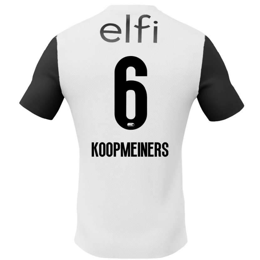 Danxen Mænd Peer Koopmeiners #6 Hvid Sort Udebane Spillertrøjer 2024/25 Trøje T-Shirt