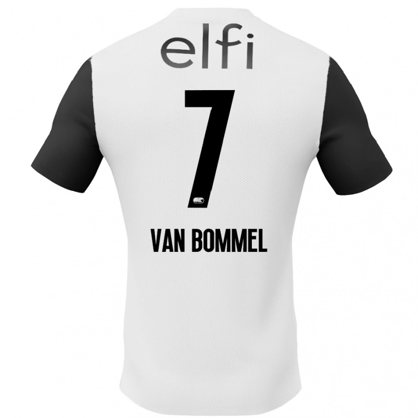 Danxen Mænd Ruben Van Bommel #7 Hvid Sort Udebane Spillertrøjer 2024/25 Trøje T-Shirt