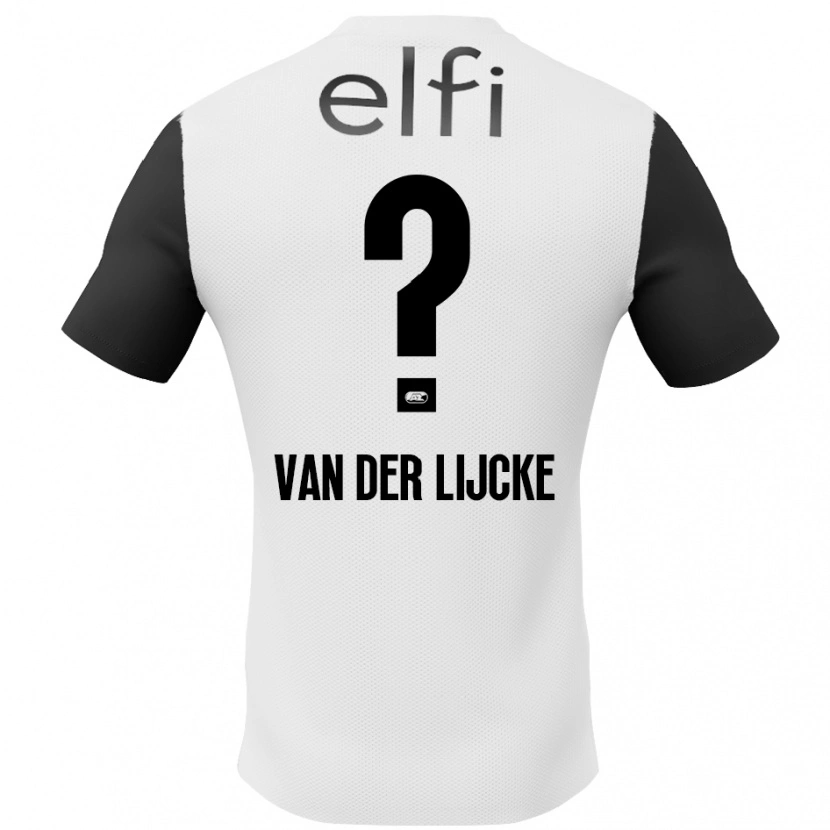 Danxen Mænd Donny Van Der Lijcke #0 Hvid Sort Udebane Spillertrøjer 2024/25 Trøje T-Shirt