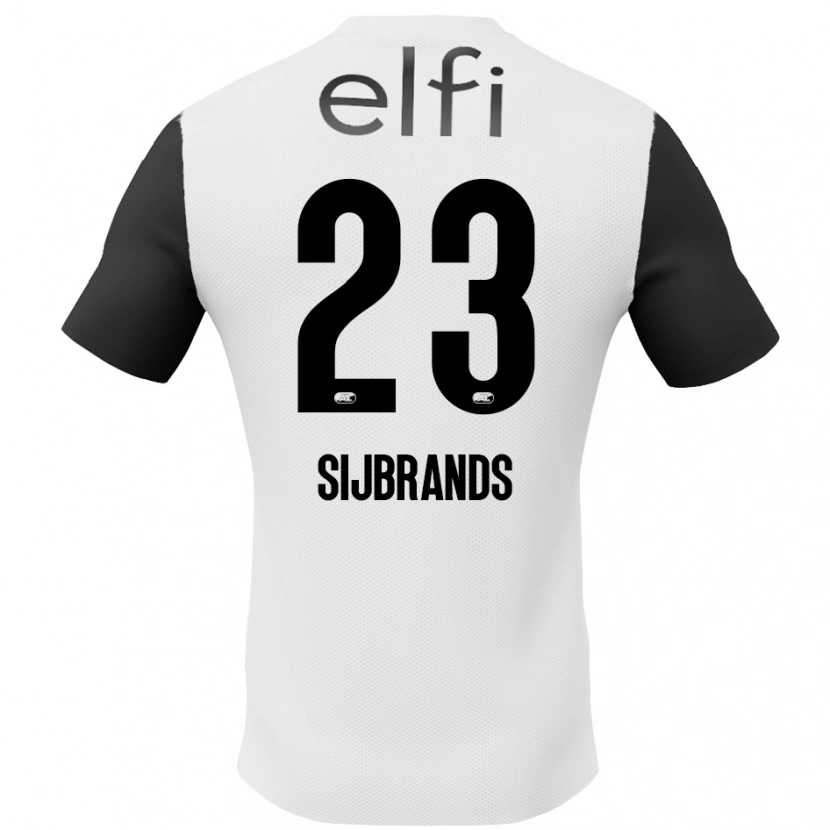 Danxen Mænd Julian Sijbrands #23 Hvid Sort Udebane Spillertrøjer 2024/25 Trøje T-Shirt