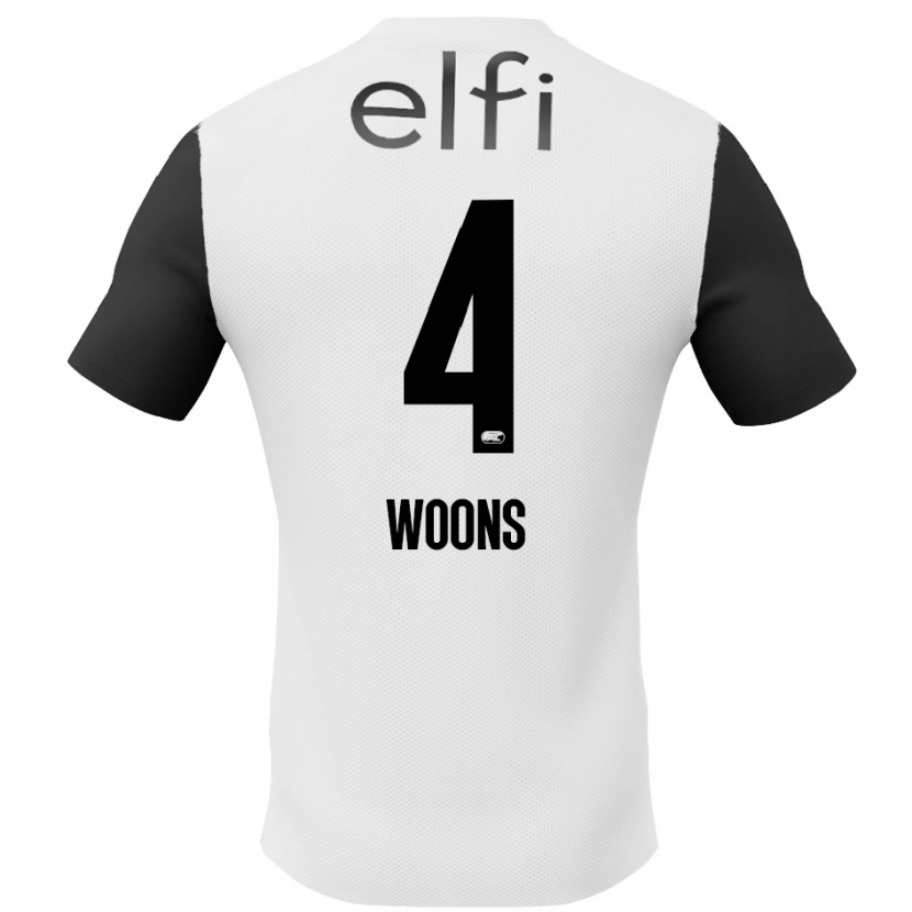 Danxen Mænd Karlijn Woons #4 Hvid Sort Udebane Spillertrøjer 2024/25 Trøje T-Shirt