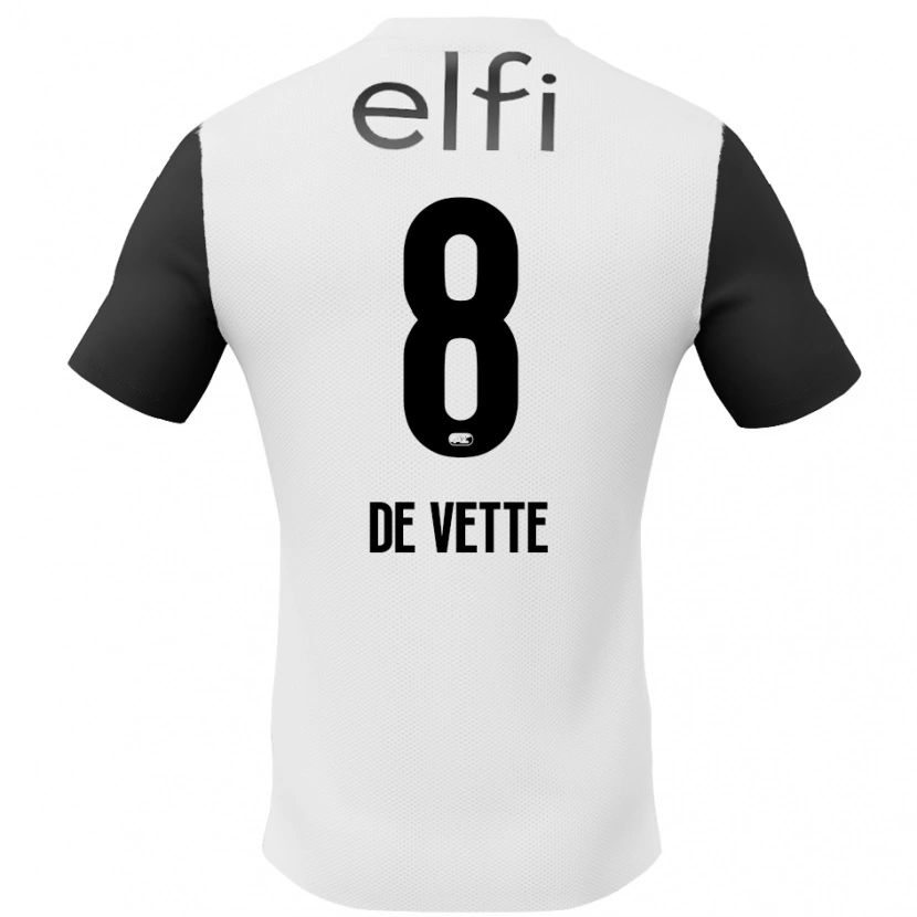 Danxen Mænd Manique De Vette #8 Hvid Sort Udebane Spillertrøjer 2024/25 Trøje T-Shirt