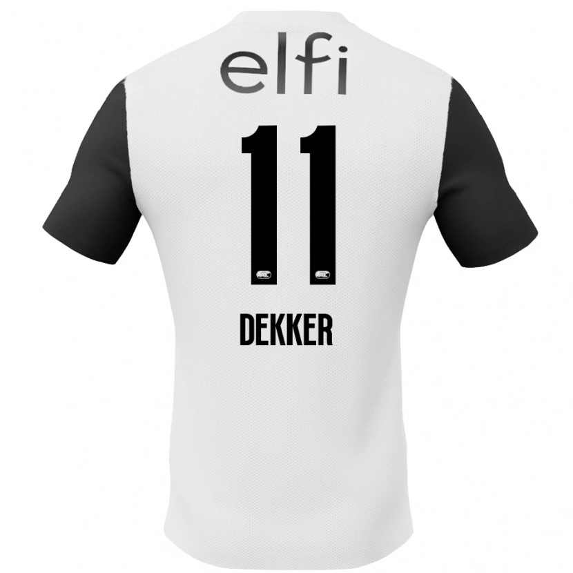 Danxen Mænd Isabella Dekker #11 Hvid Sort Udebane Spillertrøjer 2024/25 Trøje T-Shirt