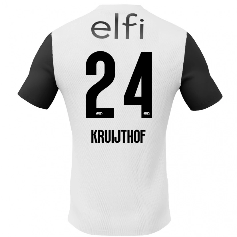 Danxen Mænd Annemiek Kruijthof #24 Hvid Sort Udebane Spillertrøjer 2024/25 Trøje T-Shirt