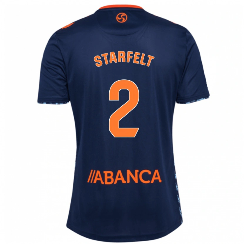 Danxen Mænd Carl Starfelt #2 Marineblå Udebane Spillertrøjer 2024/25 Trøje T-Shirt