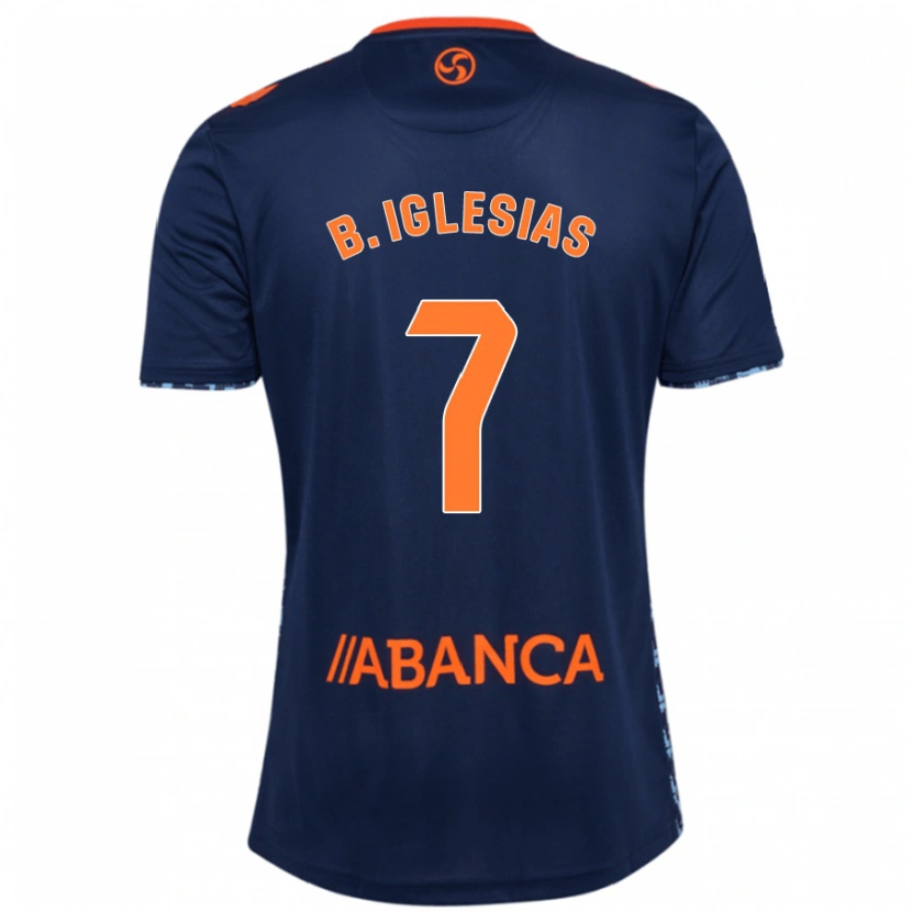Danxen Mænd Borja Iglesias #7 Marineblå Udebane Spillertrøjer 2024/25 Trøje T-Shirt