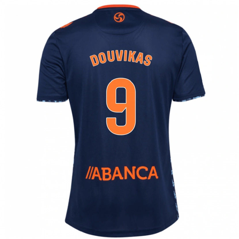 Danxen Mænd Anastasios Douvikas #9 Marineblå Udebane Spillertrøjer 2024/25 Trøje T-Shirt