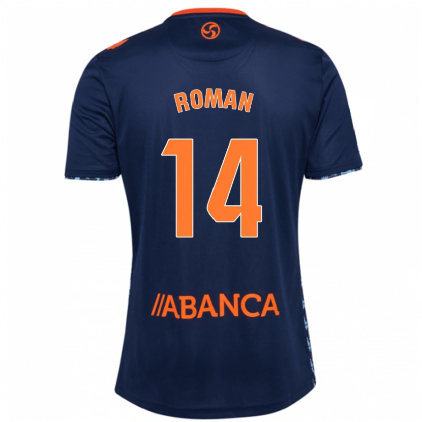 Danxen Mænd Miguel Román #14 Marineblå Udebane Spillertrøjer 2024/25 Trøje T-Shirt