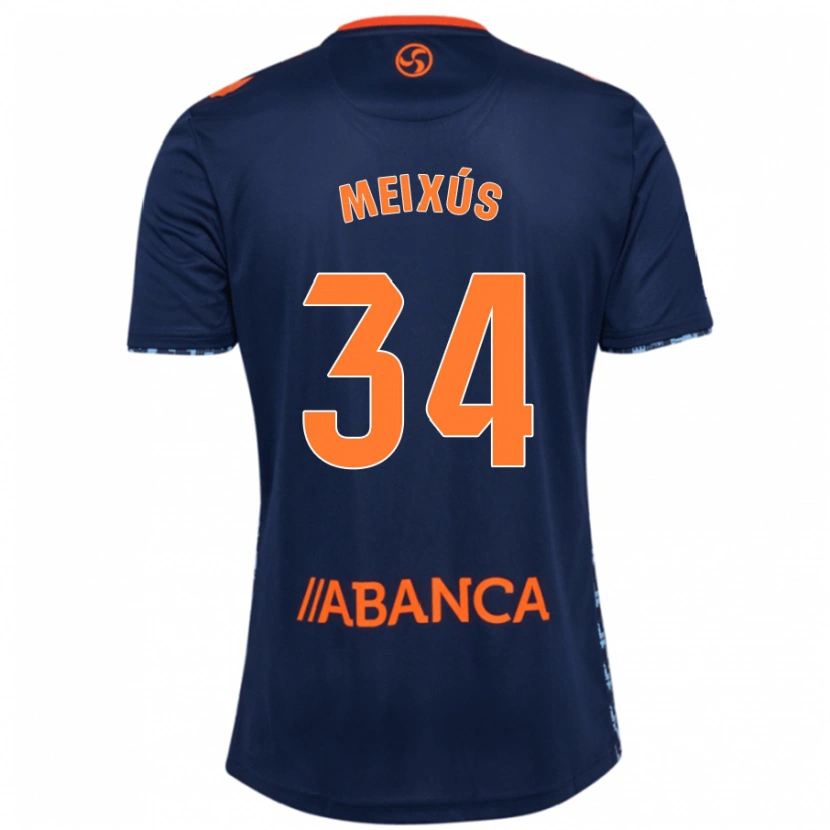 Danxen Mænd Pablo Meixús #34 Marineblå Udebane Spillertrøjer 2024/25 Trøje T-Shirt