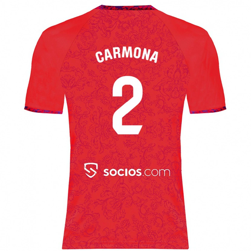 Danxen Mænd José Ángel Carmona #2 Rød Udebane Spillertrøjer 2024/25 Trøje T-Shirt
