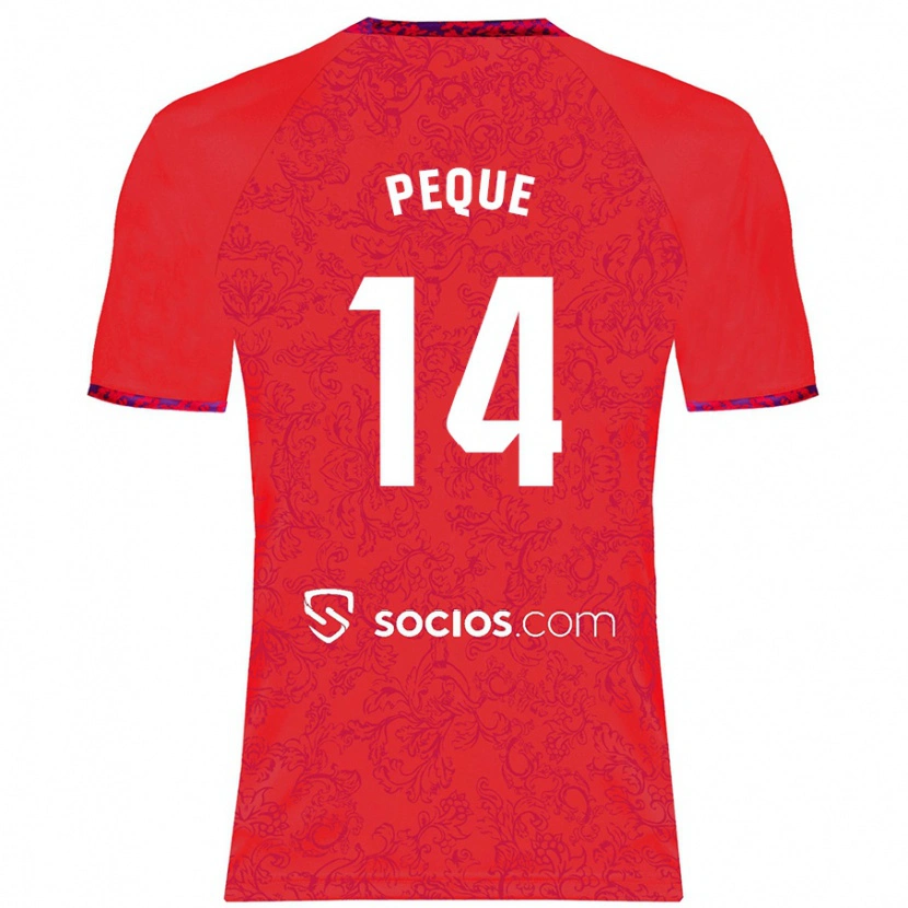 Danxen Mænd Peque Fernández #14 Rød Udebane Spillertrøjer 2024/25 Trøje T-Shirt