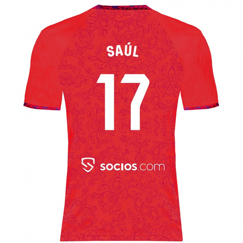 Danxen Mænd Saúl Ñíguez #17 Rød Udebane Spillertrøjer 2024/25 Trøje T-Shirt