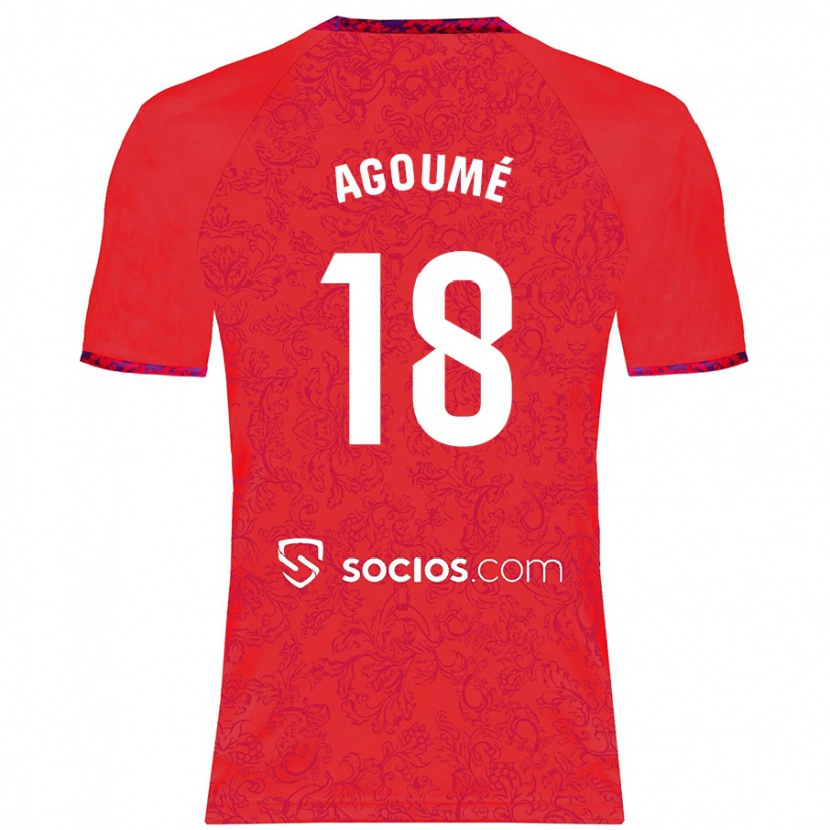 Danxen Mænd Lucien Agoumé #18 Rød Udebane Spillertrøjer 2024/25 Trøje T-Shirt