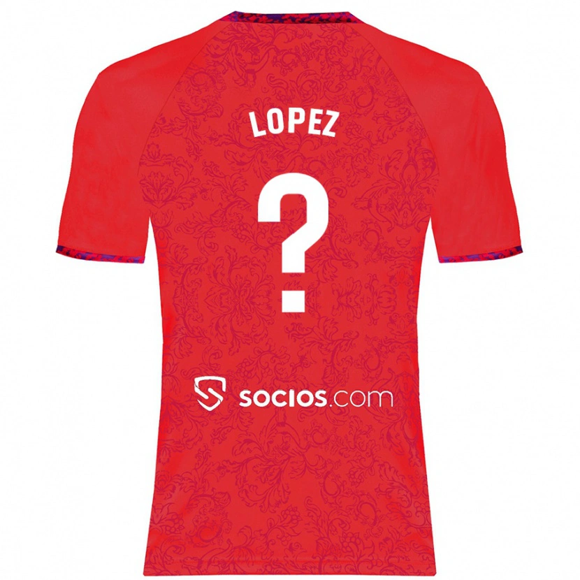 Danxen Mænd David López #0 Rød Udebane Spillertrøjer 2024/25 Trøje T-Shirt