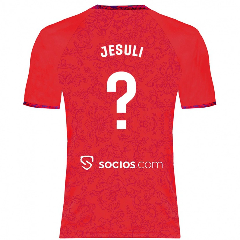 Danxen Mænd Jesuli #0 Rød Udebane Spillertrøjer 2024/25 Trøje T-Shirt