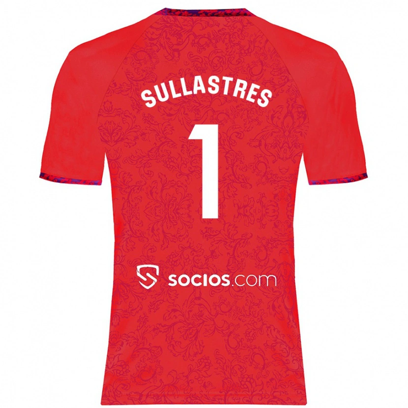 Danxen Mænd Esther Sullastres #1 Rød Udebane Spillertrøjer 2024/25 Trøje T-Shirt