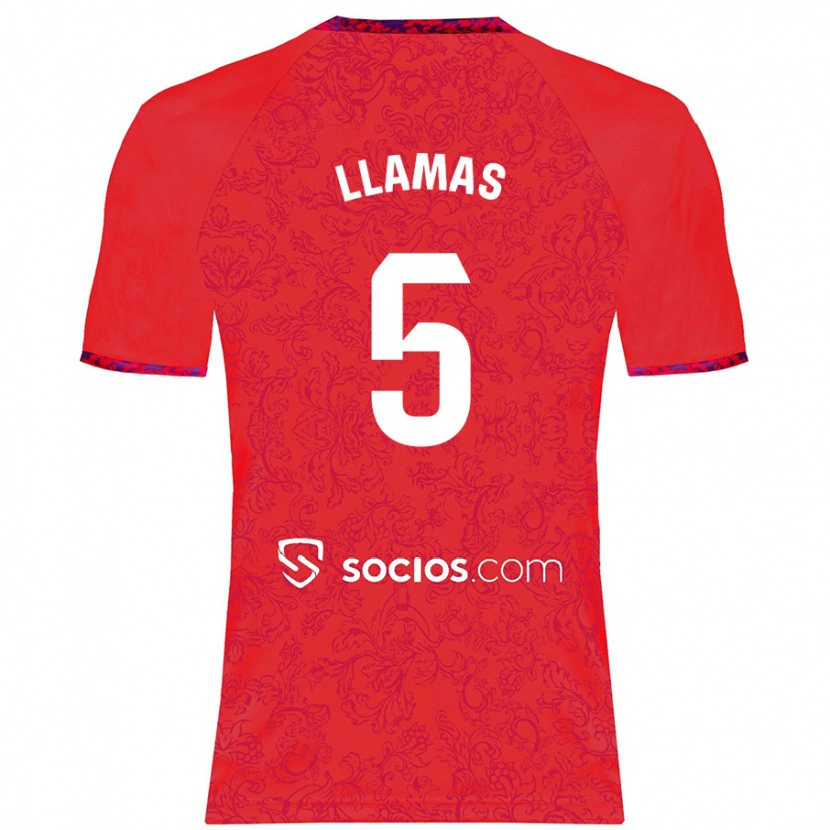 Danxen Mænd Eva Llamas #5 Rød Udebane Spillertrøjer 2024/25 Trøje T-Shirt