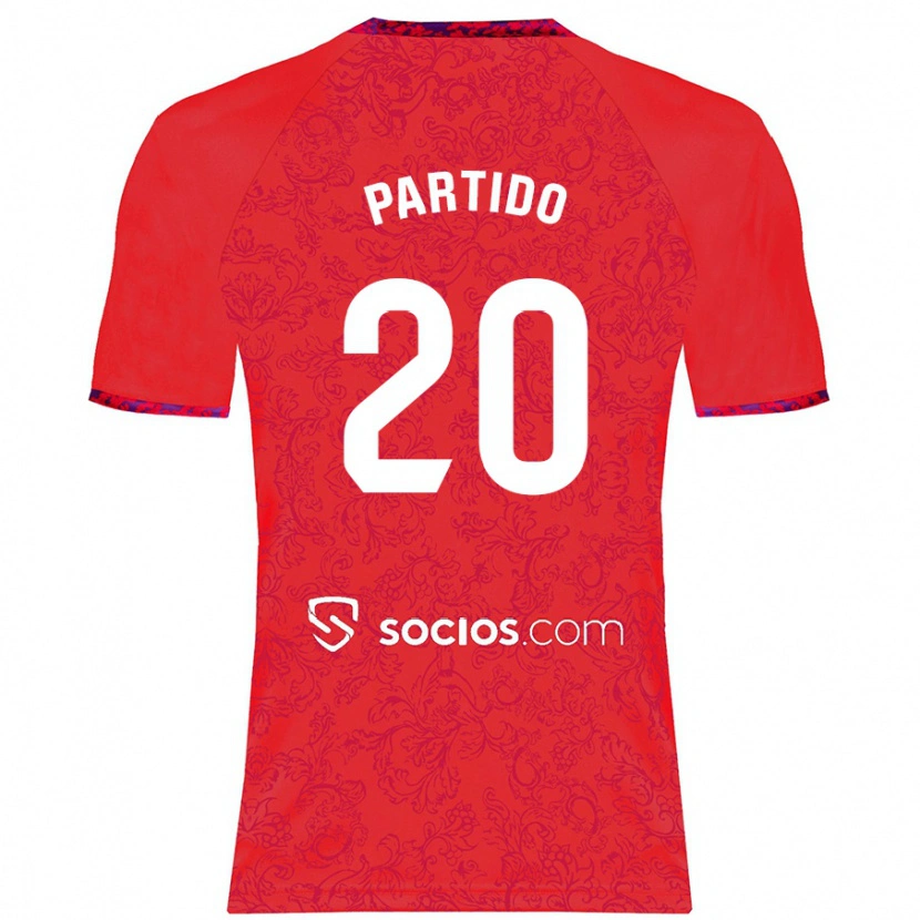 Danxen Mænd Paula Partido #20 Rød Udebane Spillertrøjer 2024/25 Trøje T-Shirt