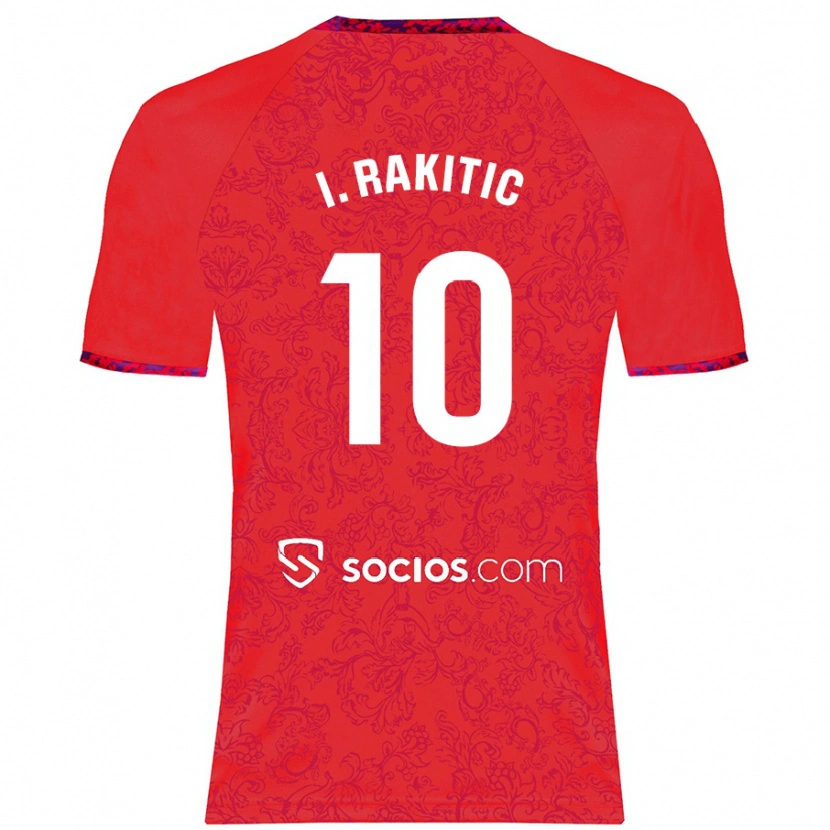 Danxen Mænd Ivan Rakitic #10 Rød Udebane Spillertrøjer 2024/25 Trøje T-Shirt
