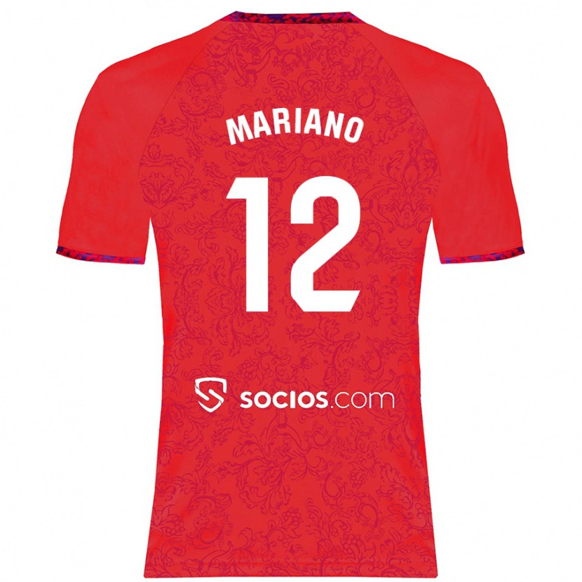 Danxen Mænd Mariano Díaz #12 Rød Udebane Spillertrøjer 2024/25 Trøje T-Shirt