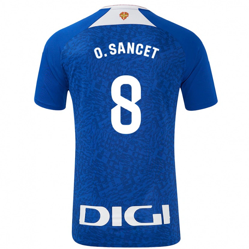 Danxen Mænd Oihan Sancet #8 Kongeblå Udebane Spillertrøjer 2024/25 Trøje T-Shirt