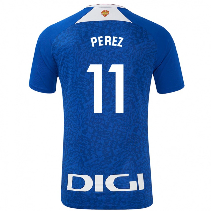 Danxen Mænd Adrián Pérez #11 Kongeblå Udebane Spillertrøjer 2024/25 Trøje T-Shirt