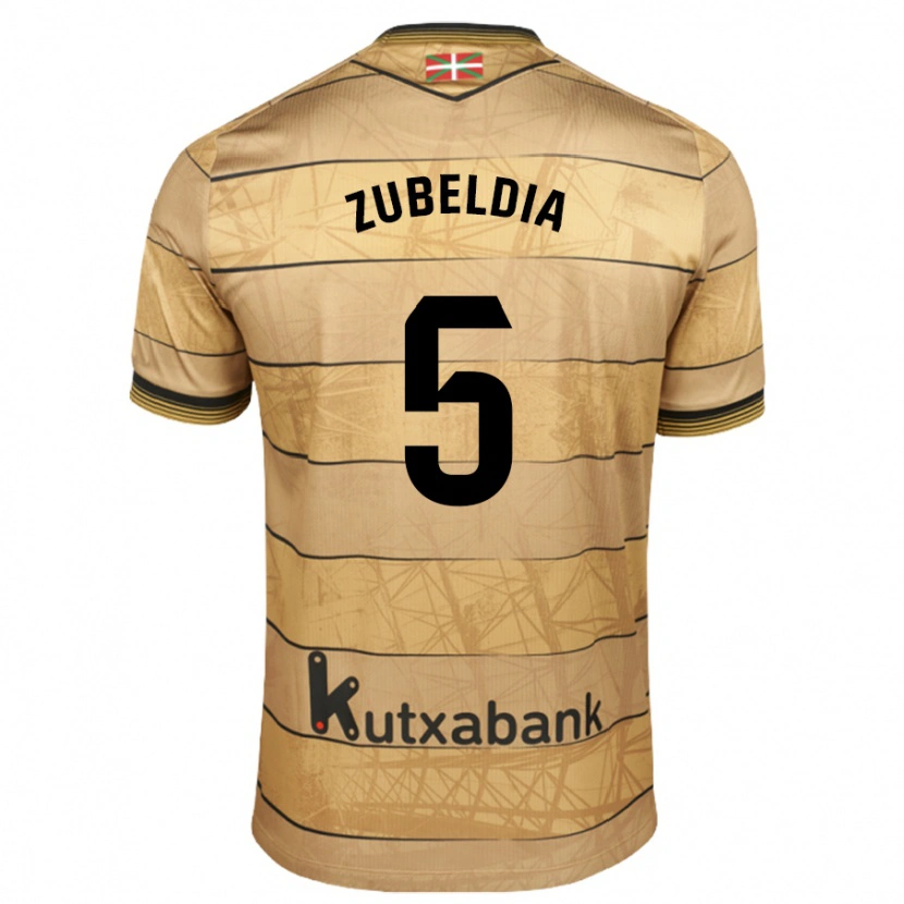 Danxen Mænd Igor Zubeldia #5 Brun Udebane Spillertrøjer 2024/25 Trøje T-Shirt
