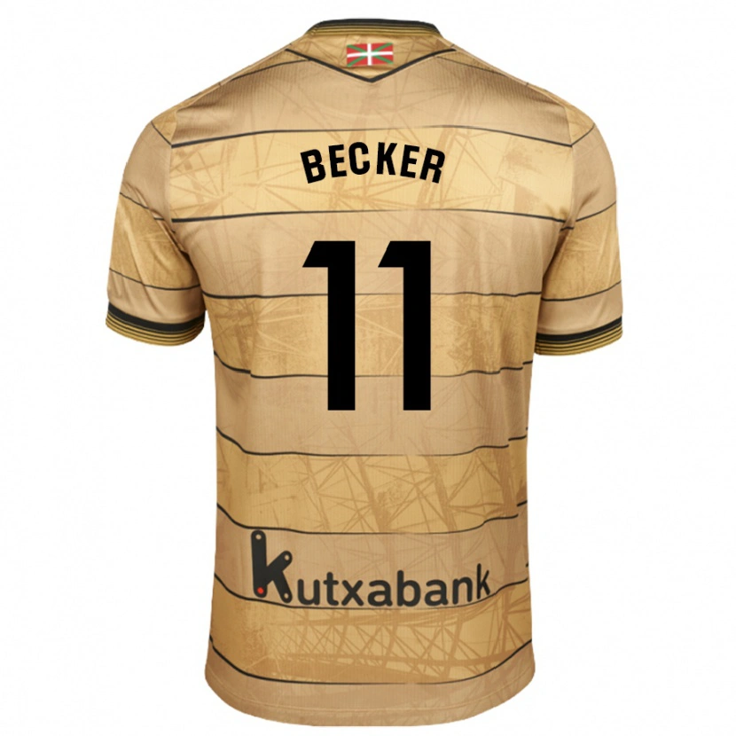 Danxen Mænd Sheraldo Becker #11 Brun Udebane Spillertrøjer 2024/25 Trøje T-Shirt